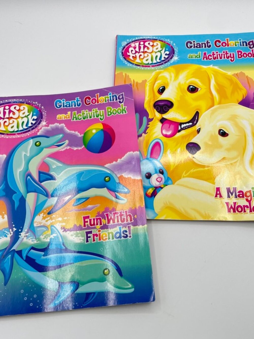 LISA FRANK Giant Coloring And Activity Book - NO WRITING - Lot of 2